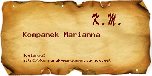 Kompanek Marianna névjegykártya